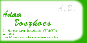 adam doszkocs business card